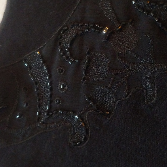 TALBOTS CASHMERE & SILK BLEND EMBELLISHED SWEATER - Picture 3 of 7